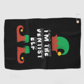 Ik ben de Dentist Elf kerstcadeautje voor Golfhanddoek (Horizontaal)