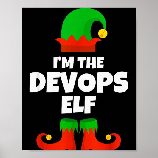 Ik ben de Devops Elf Familie Pyjama Kerst Engineer Poster (Voorkant)