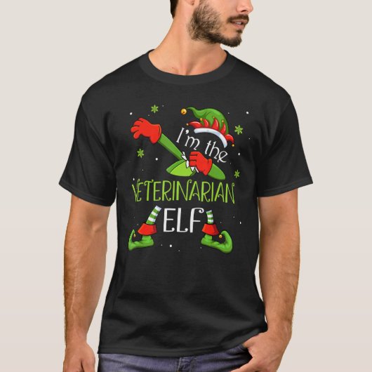 Ik ben de dierenarts Elf Dabbing Santa Claus Xmas T-shirt (Voorkant)