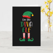 Ik ben de diva-elf bijpassend kerst 2021 kaart (Gele Bloem)
