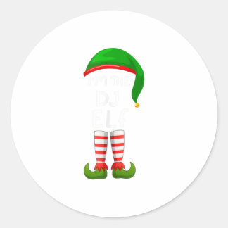 Ik ben de DJ Elf Funny Elf Familie Match Ronde Sticker