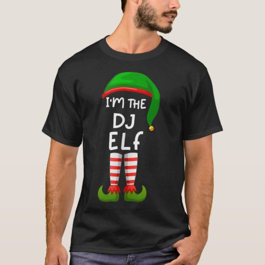 Ik ben de DJ Elf Funny Elf Familie Match T-shirt (Voorkant)