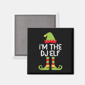 Ik ben de DJ Elf Matching Christmas Elf Magneet (Voorkant / Achterkant)
