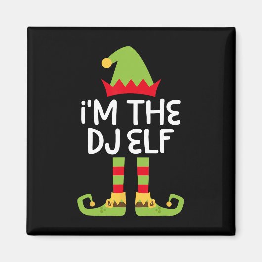Ik ben de DJ Elf Matching Christmas Elf Magneet (Voorkant)