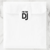 Ik ben de DJ Ronde Sticker (Tas)