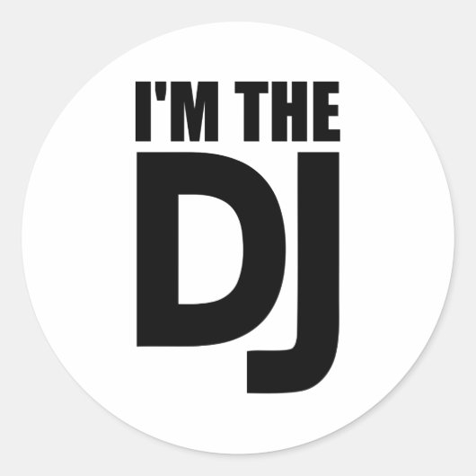 Ik ben de DJ Ronde Sticker (Voorkant)