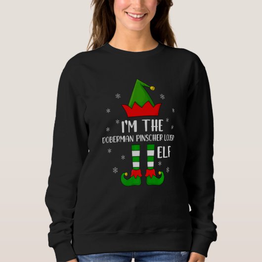 Ik ben de Doberman Pinscher Elf Kerstmis Trui (Voorkant)