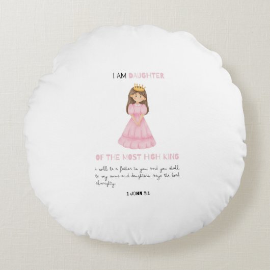 Ik ben de dochter van de King Colourful Schattige Rond Kussen (Voorkant)