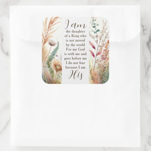 Ik ben de dochter van een Christelijk Koninklijk G Vierkante Sticker (Tas)