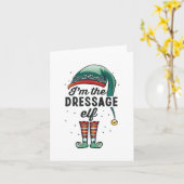 Ik ben de Dressage Elf Kerstcadeau Xmas Kaart (Gele Bloem)