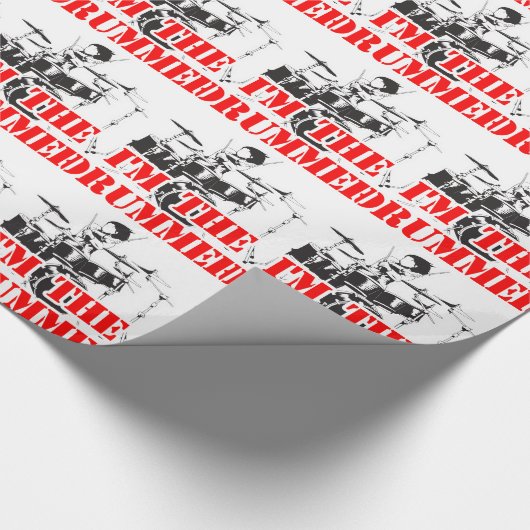 Ik ben de Drummer Cadeaupapier (Hoek)