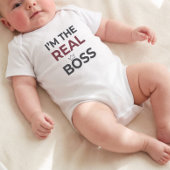 Ik ben de echte baas baby grappige bijpassende moe romper