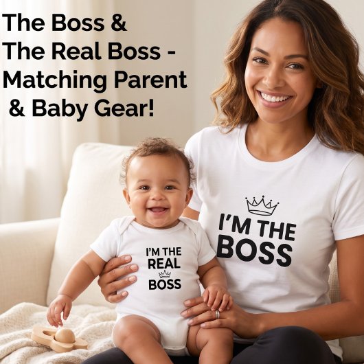 Ik ben de echte baas baby grappige bijpassende moe romper