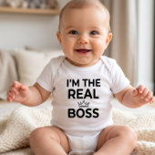 Ik ben de echte baas baby grappige bijpassende moe romper