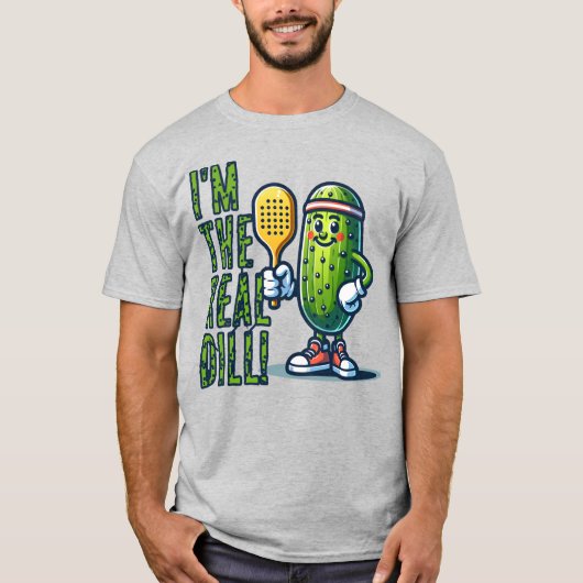 IK BEN DE ECHTE DILL PICKLEBALL GRAPPIGE SPORTIEVE T-SHIRT (Voorkant)