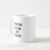 Ik ben de echte vlees- en groetspecialist koffiemok (Voorkant links)