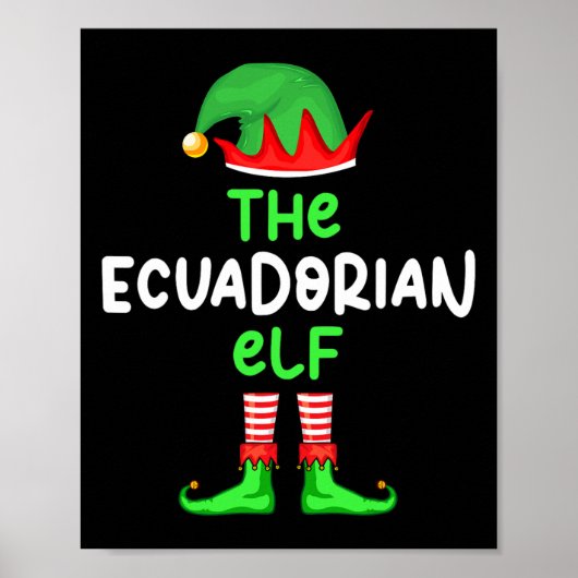 Ik ben de Ecuadoraanse Elf Ecuador Kerst Fun Pajam Poster (Voorkant)