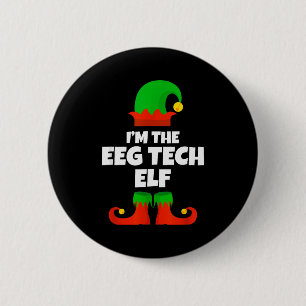 Ik ben de Eeg Tech Elf Familie Pyjama Kerst Grappi Ronde Button 5,7 Cm
