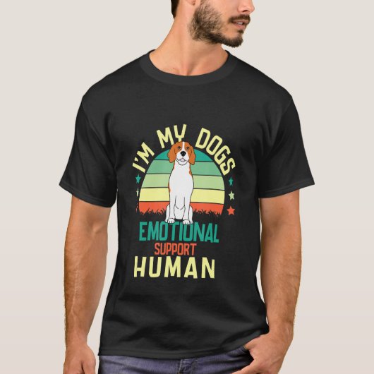 Ik ben de Emotional Support Human van mijn hond T-shirt (Voorkant)