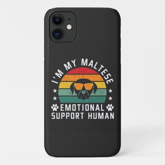 Ik ben de Emotional Support Human van mijn Maltese Case-Mate iPhone Case (Achterkant)