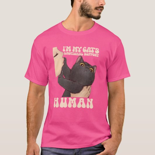 Ik ben de emotionele steun van My Cat's Human voor T-shirt (Voorkant)