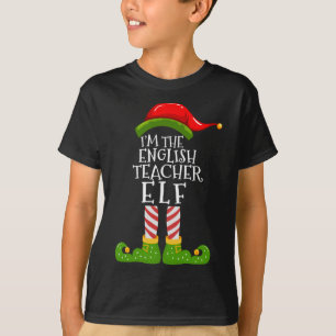 Ik ben de Engelse leraar Elf Matching Family Xmas T-shirt