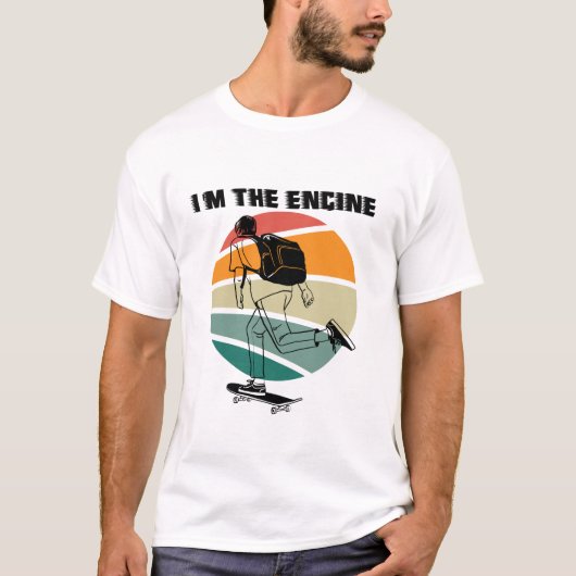 Ik ben de Engine Skateboard grappig T-shirt (Voorkant)