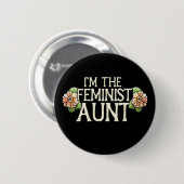 Ik ben de feministische tante ronde button 5,7 cm (Voorkant /achterkant)