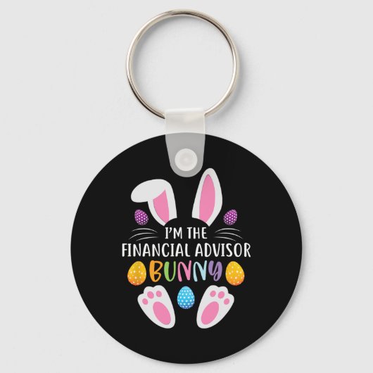 Ik ben de financieel adviseur Bunny Funny Pasen Da Sleutelhanger (Voorkant)