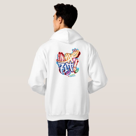 Ik ben de FIT Graffiti Multicolor Hoodie (Achterkant volledig)