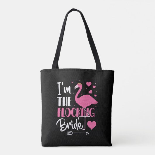 Ik ben de Flocking Bride Flamingo Bachelorette Par Tote Bag (Achterkant)