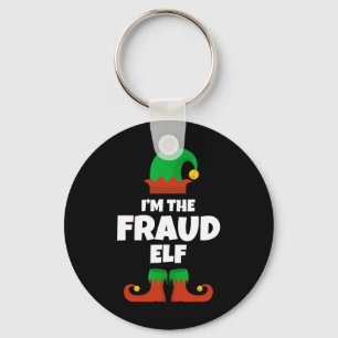 Ik ben de fraude elf familie pyjama kerst grappig sleutelhanger