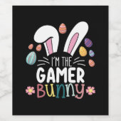 Ik ben de Gamer Bunny Gaming Pasen Matching Wijn Etiket (Enkel label)