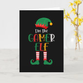 Ik ben de Gamer Elf Bijpassend Kerstfeest Kaart (Gele Bloem)