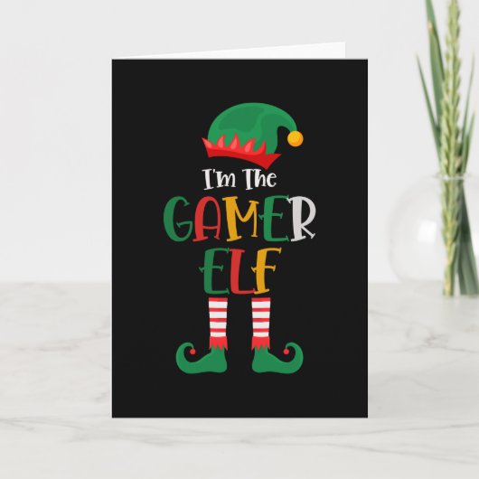 Ik ben de Gamer Elf bijpassend Kerstmis Kaart (Voorkant)