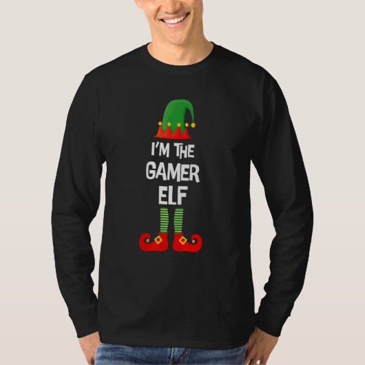 Ik ben de gamer Elf Kerstmis. T-shirt (Voorkant)