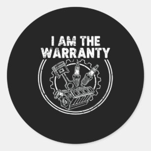 Ik Ben De Garantie Automonteur Motor Auto Onderdel Ronde Sticker