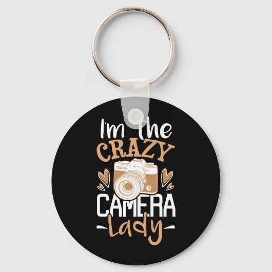 Ik ben de gekke camera dame sleutelhanger (Voorkant)