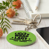 Ik ben de gekke dame van de rap. Wereldwijd Sleutelhanger (Zijkant)