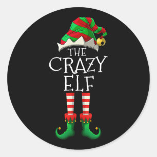 Ik ben de gekke elf schattige familie kerst matchi ronde sticker