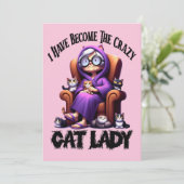 Ik ben de gekke kattenvrouw geworden feestdagenkaart (Staand voorkant)