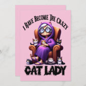 Ik ben de gekke kattenvrouw geworden kaart (Voorkant / Achterkant)
