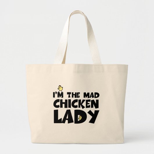 Ik ben de gekke kippendame. grote tote bag (Voorkant)