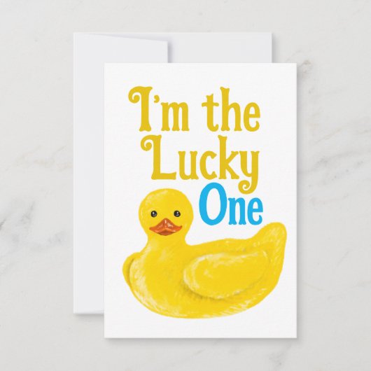 Ik ben de gelukkige, dank je wel kaart (Voorkant)