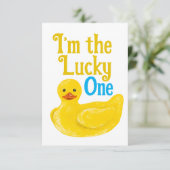 Ik ben de gelukkige, dank je wel kaart (Staand voorkant)