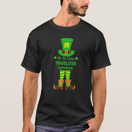 Ik ben de geluksvertaler Leprechaun Funny St. Patr T-shirt (Voorkant)