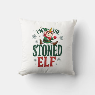 Ik ben de gestenigde elf vintage kerst dabbing een kussen