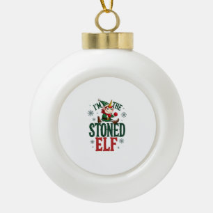 Ik ben de gestoneerde elf vintage kerst dabbing ee keramische bal ornament