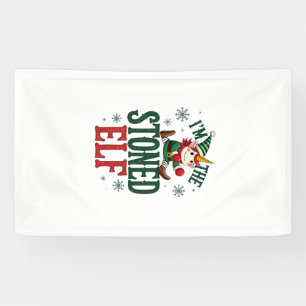 Ik ben de gestoneerde elf vintage kerst dabbing ee spandoek