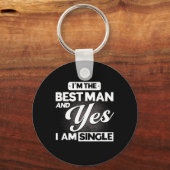 Ik ben de getuige en ja ik ben single bruidsjonker sleutelhanger (Voorkant)
